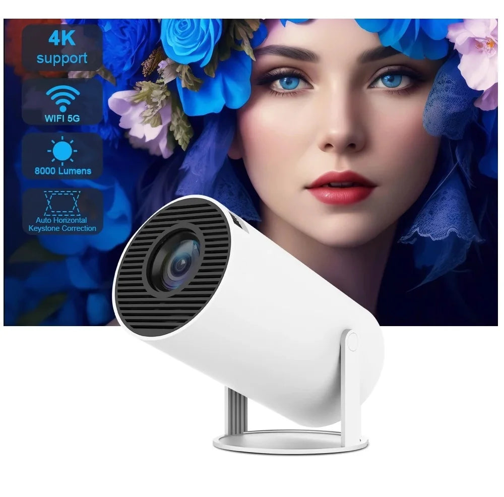 New 2024 4K Android 11 Dual Wifi6 200 ANSI Allwinner H713 BT5.0 1080P 1280*720P Home Cinema Outdoor Portable Projetor